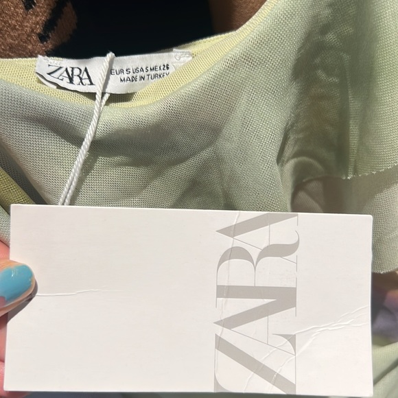 Green purple Tie dye tulle Zara summer dress - Picture 10 of 11